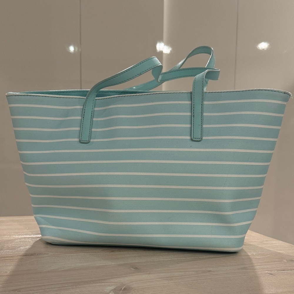 Kenneth Cole Reaction Aqua and White Tote - Picture 6 of 9